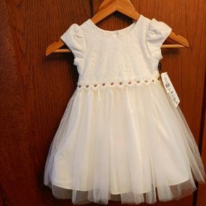 NWT Girls 2T Ivory Tulle Flower Girl Dress